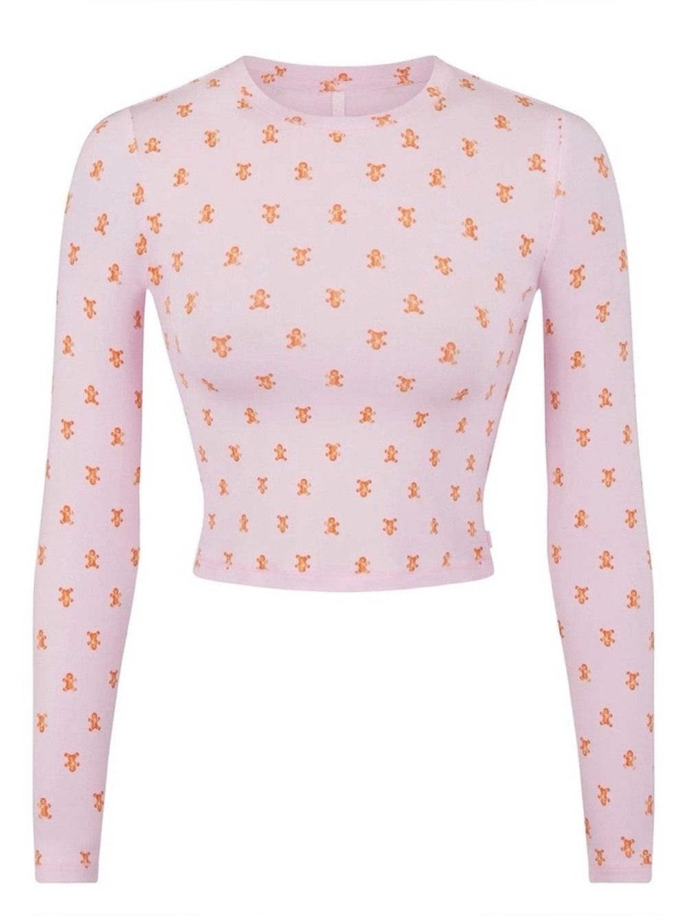 SKIMS SLEEP SUPER CROPPED LONG SLEEVE CHERRY BLOSSOM +  GINGERBREAD